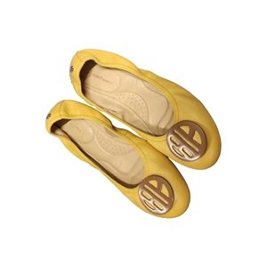 Worn once mustard Hush puppies flats